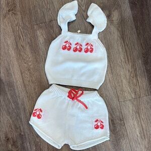 Cherry Knit Kids Matching Set
